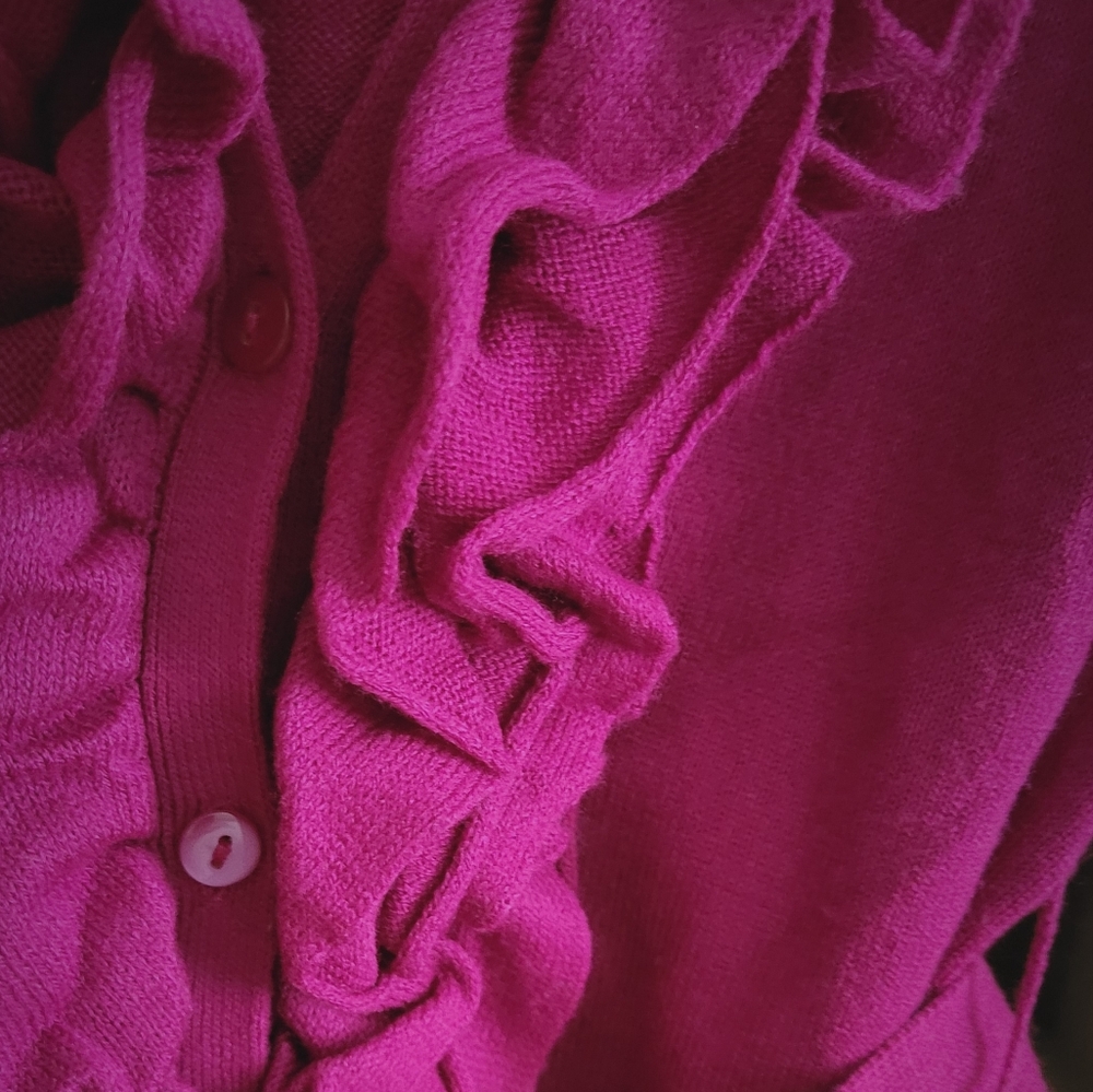 Jason Wu Fuchsia Ruffled Cardigan - Picture 10 of 13